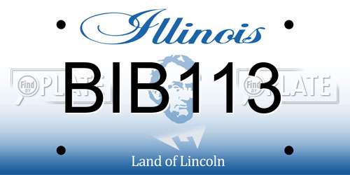 BIB113 Illinois License Plate
