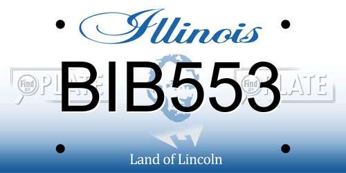 BIB553 Illinois License Plate