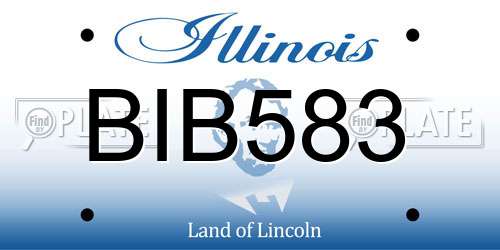 BIB583 Illinois License Plate