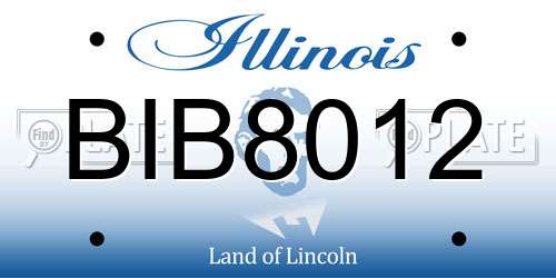 BIB8012 Illinois License Plate