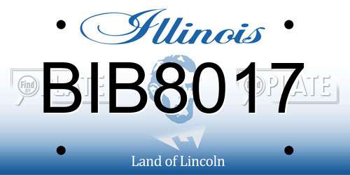 BIB8017 Illinois License Plate