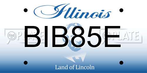 BIB85E Illinois License Plate