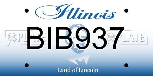 BIB937 Illinois License Plate