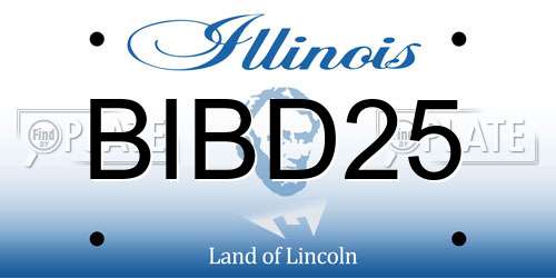 BIBD25 Illinois License Plate