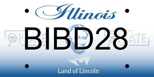 BIBD28 Illinois License Plate