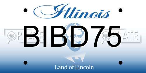 BIBD75 Illinois License Plate