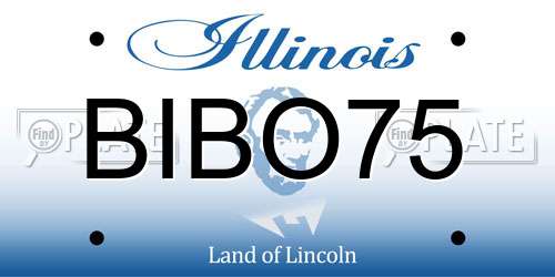 BIBO75 Illinois License Plate