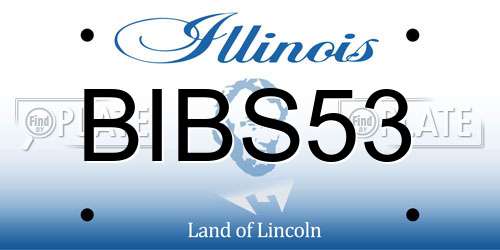 BIBS53 Illinois License Plate