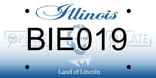 BIE019 Illinois License Plate