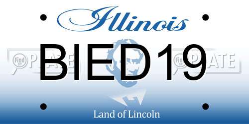 BIED19 Illinois License Plate