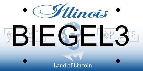 BIEGEL3 Illinois License Plate