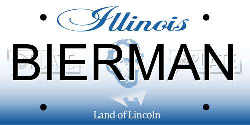 BIERMAN Illinois License Plate