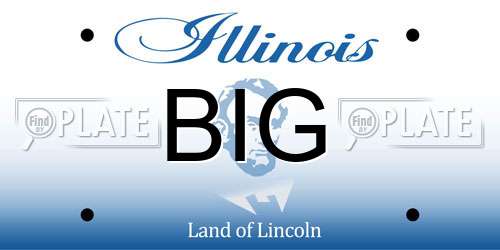 BIG Illinois License Plate