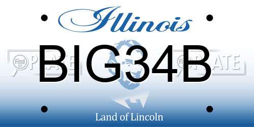 BIG34B Illinois License Plate