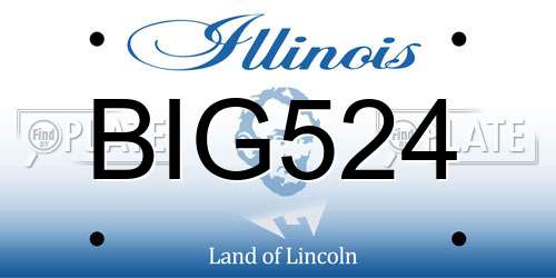BIG524 Illinois License Plate