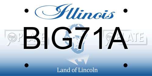 BIG71A Illinois License Plate