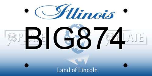 BIG874 Illinois License Plate