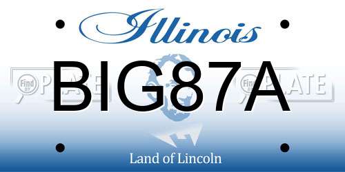 BIG87A Illinois License Plate