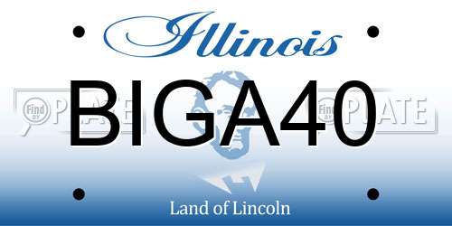 BIGA40 Illinois License Plate
