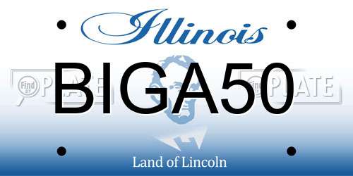 BIGA50 Illinois License Plate
