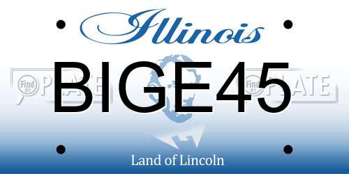 BIGE45 Illinois License Plate