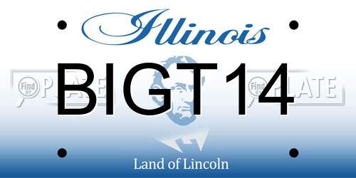 BIGT14 Illinois License Plate
