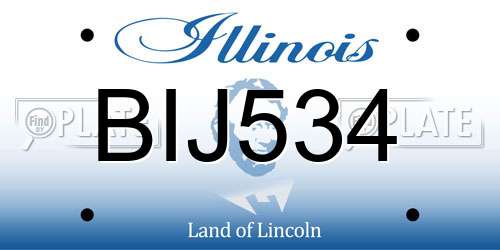BIJ534 Illinois License Plate