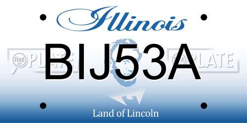 BIJ53A Illinois License Plate