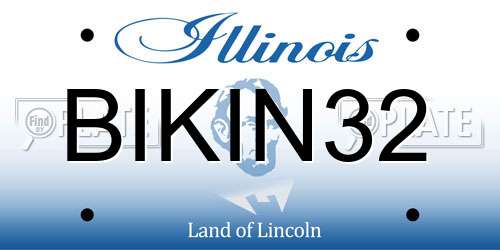 BIKIN32 Illinois License Plate