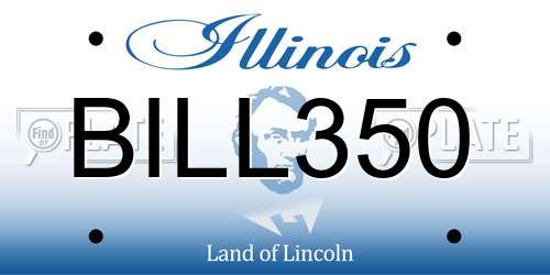 BILL350 Illinois License Plate