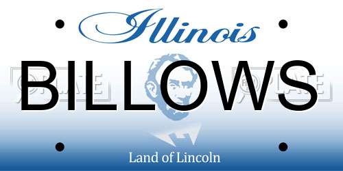 BILLOWS Illinois License Plate