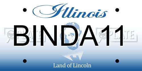 BINDA11 Illinois License Plate