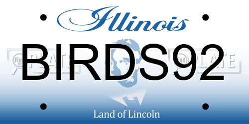 BIRDS92 Illinois License Plate