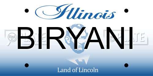 BIRYANI Illinois License Plate