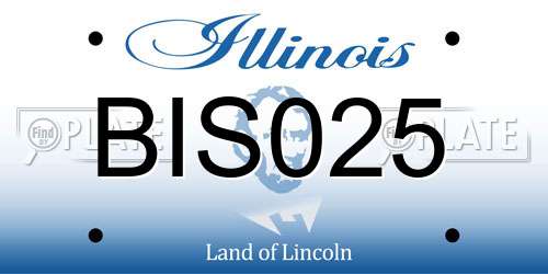 BIS025 Illinois License Plate