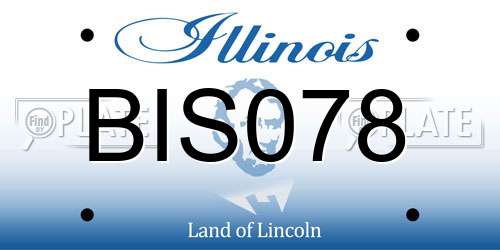 BIS078 Illinois License Plate
