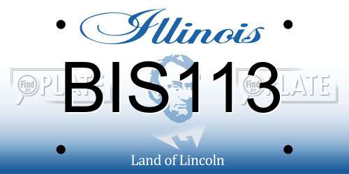 BIS113 Illinois License Plate