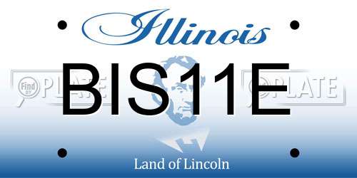 BIS11E Illinois License Plate