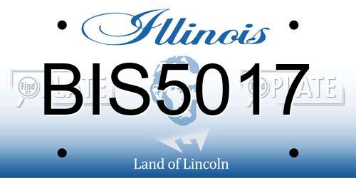 BIS5017 Illinois License Plate