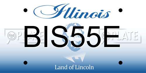 BIS55E Illinois License Plate