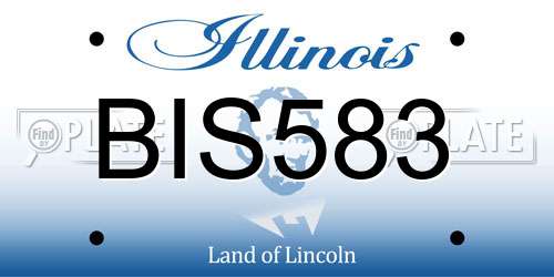 BIS583 Illinois License Plate