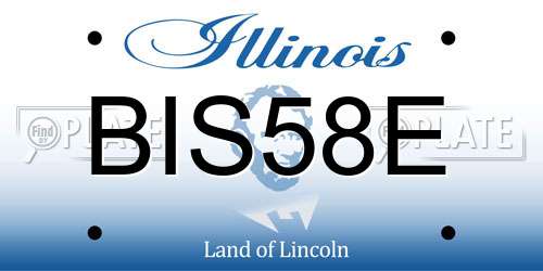 BIS58E Illinois License Plate