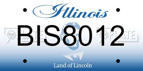BIS8012 Illinois License Plate