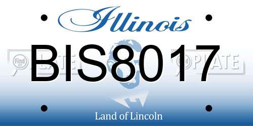 BIS8017 Illinois License Plate