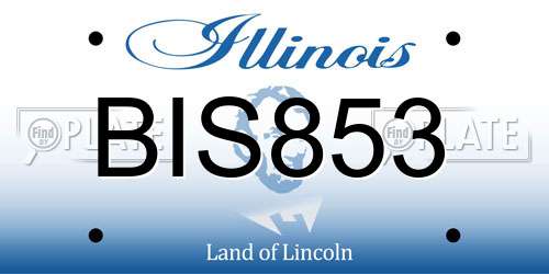 BIS853 Illinois License Plate