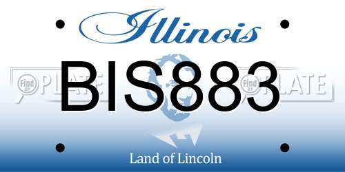 BIS883 Illinois License Plate