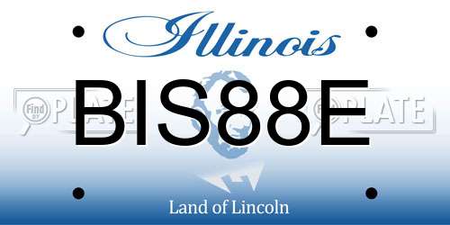 BIS88E Illinois License Plate