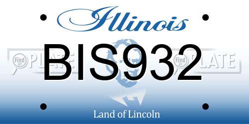 BIS932 Illinois License Plate