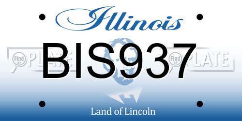 BIS937 Illinois License Plate