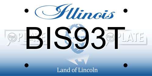 BIS93T Illinois License Plate